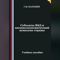 . Субъекты ВЭД и внешнеэкономический комплекс страны