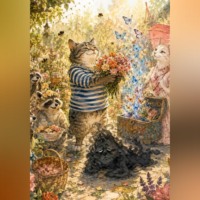 Тамара Бэдэрэу -Кучияш. Кот в тельняшке, Кошечка с розовым зонтиком и очень уставшая Тень